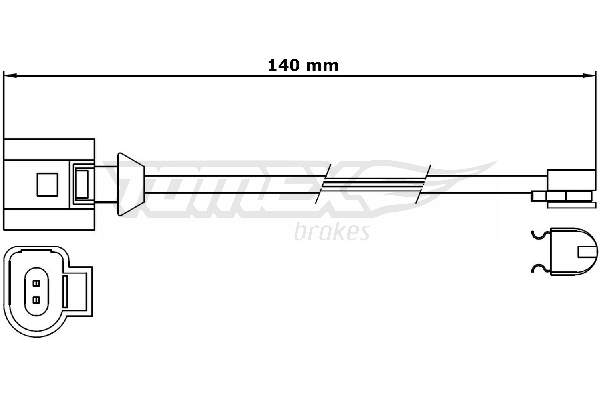 Výstrażný kontakt opotrebenia brzdového oblożenia TOMEX Brakes